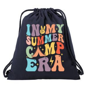 In My Summer Camp Era Retro Groovy Summer Break Gift Drawstring Bag