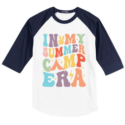 In My Summer Camp Era Retro Groovy Summer Break Gift Baseball Sleeve Shirt