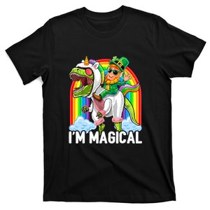 I'm Magical St. Patricks Day Unicorn Leprechaun T Rex T-Shirt