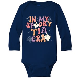 In My Spooky Tia Era Halloween Groovy Witchy Spooky Auntie Meaningful Gift Baby Long Sleeve Bodysuit