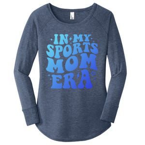 In My Sports Mom Era Groovy Sports Mama Football Basketball Meaningful Gift Women's Perfect Tri Tunic Long Sleeve Shirt