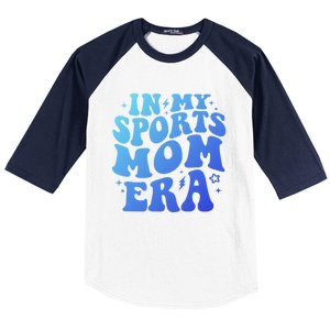 In My Sports Mom Era Groovy Sports Mama Football Basketball Meaningful Gift Baseball Sleeve Shirt