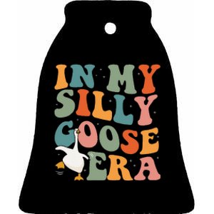 In My Silly Goose Era Funny Retro Silly Goose Ceramic Bell Ornament