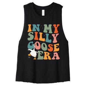 In My Silly Goose Era Funny Retro Silly Goose Women's Racerback Cropped Tank