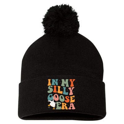 In My Silly Goose Era Funny Retro Silly Goose Pom Pom 12in Knit Beanie