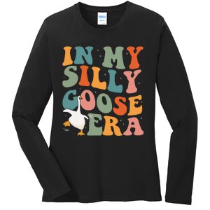 In My Silly Goose Era Funny Retro Silly Goose Ladies Long Sleeve Shirt