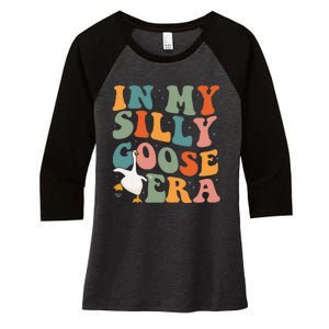 In My Silly Goose Era Funny Retro Silly Goose Women's Tri-Blend 3/4-Sleeve Raglan Shirt