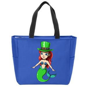 Irish Mermaid St Patrick's Day Mermaid Lucky Mermaid Themed Gift Zip Tote Bag