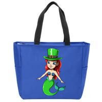 Irish Mermaid St Patrick's Day Mermaid Lucky Mermaid Themed Gift Zip Tote Bag