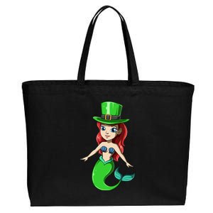 Irish Mermaid St Patrick's Day Mermaid Lucky Mermaid Themed Gift Cotton Canvas Jumbo Tote