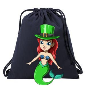 Irish Mermaid St Patrick's Day Mermaid Lucky Mermaid Themed Gift Drawstring Bag