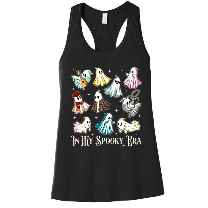 In My Spooky Era Music Lover Cute Ghost Halloween Costume Women's Racerback Tank