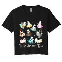 In My Spooky Era Music Lover Cute Ghost Halloween Costume Women's Crop Top Tee