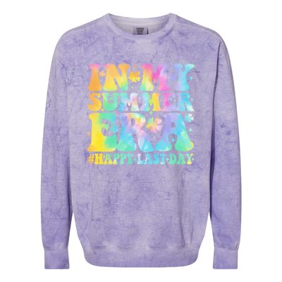 In My Summer Era Happy Last Day Groovy Gift Colorblast Crewneck Sweatshirt