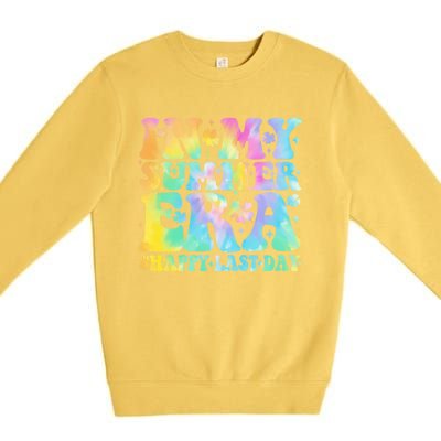 In My Summer Era Happy Last Day Groovy Gift Premium Crewneck Sweatshirt