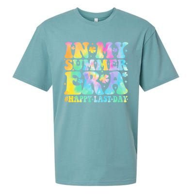 In My Summer Era Happy Last Day Groovy Gift Sueded Cloud Jersey T-Shirt