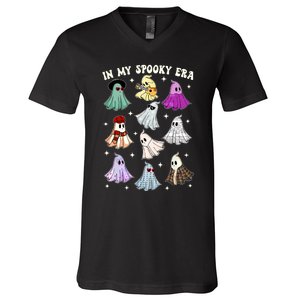 In My Spooky Era Music Lover Cute Ghost Halloween Costume V-Neck T-Shirt