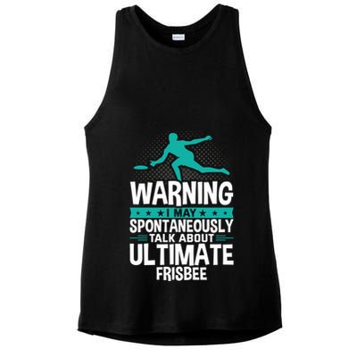 I May Spontaneously Talk About Ultimate Frisbee Gift Ladies PosiCharge Tri-Blend Wicking Tank