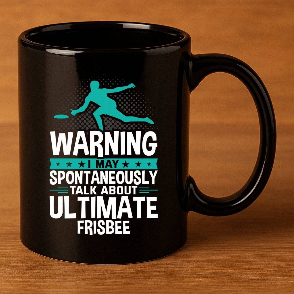 I May Spontaneously Talk About Ultimate Frisbee Gift 11oz C Handle Ceramic Mug