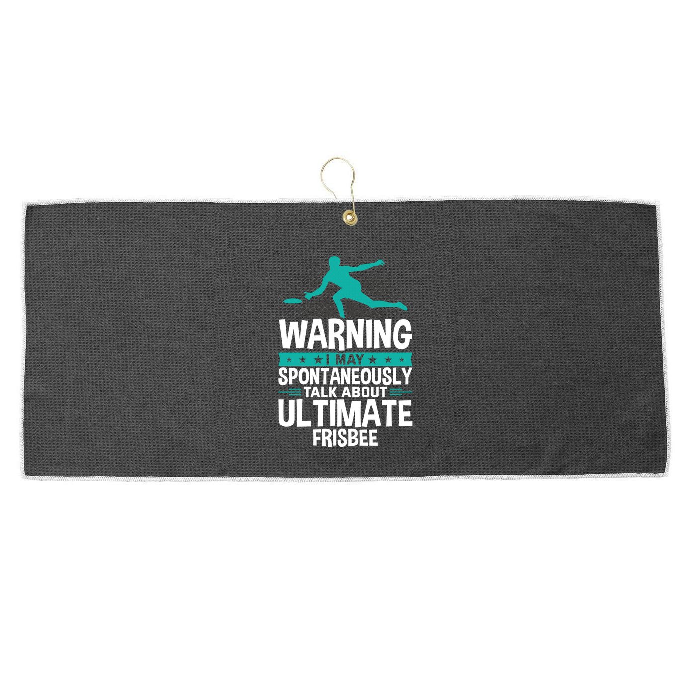 I May Spontaneously Talk About Ultimate Frisbee Gift Large Microfiber Waffle Golf Towel