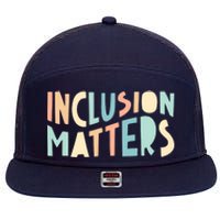 Inclusion Matters Special Education Autism Awareness Teacher 7 Panel Mesh Trucker Snapback Hat