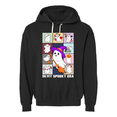 In My Spooky Era Groovy Hippie Halloween Ghost Garment-Dyed Fleece Hoodie