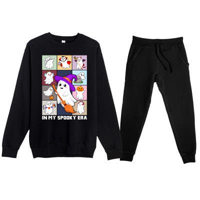 In My Spooky Era Groovy Hippie Halloween Ghost Premium Crewneck Sweatsuit Set