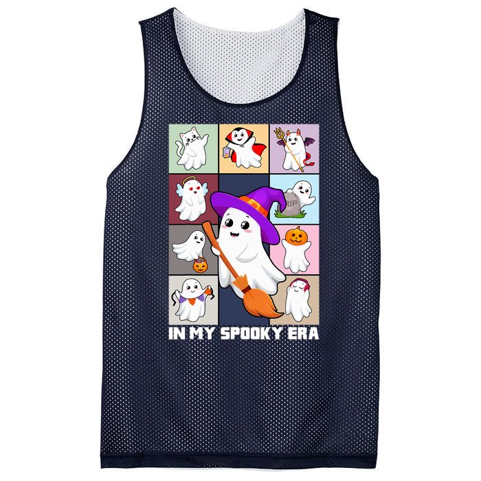 In My Spooky Era Groovy Hippie Halloween Ghost Mesh Reversible Basketball Jersey Tank