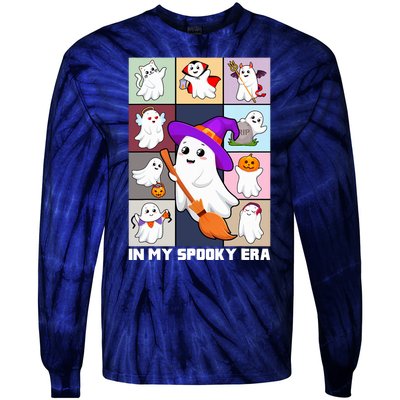 In My Spooky Era Groovy Hippie Halloween Ghost Tie-Dye Long Sleeve Shirt