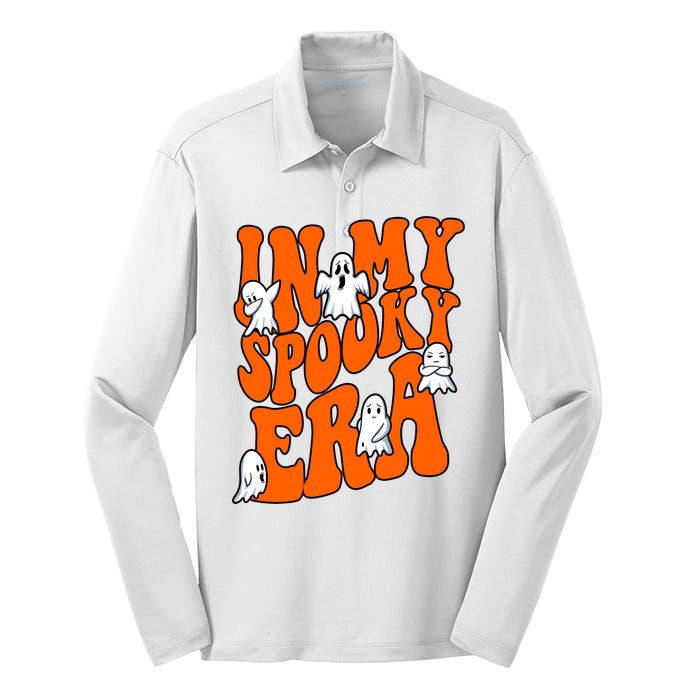 In My Spooky Era Halloween Groovy Silk Touch Performance Long Sleeve Polo