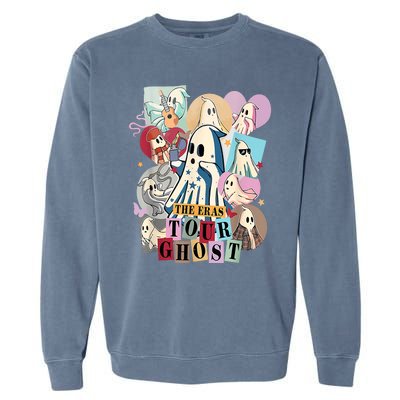 In My Spooky Era Groovy Hippie Halloween Ghost Garment-Dyed Sweatshirt