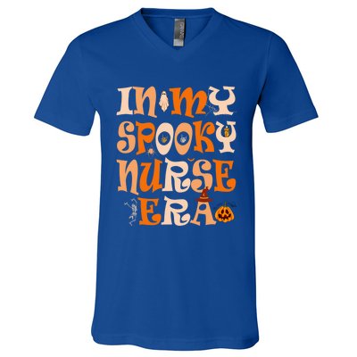 In My Spooky Nurse Era Ghost Halloween Witch Spooky Nurse Cool Gift V-Neck T-Shirt