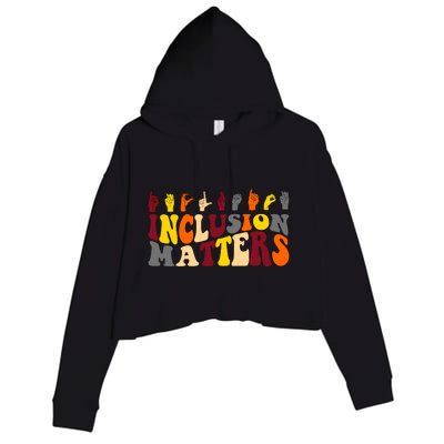 Inclusion Matters Sign Language Crop Fleece Hoodie