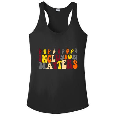 Inclusion Matters Sign Language Ladies PosiCharge Competitor Racerback Tank