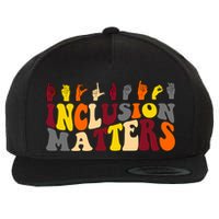 Inclusion Matters Sign Language Wool Snapback Cap