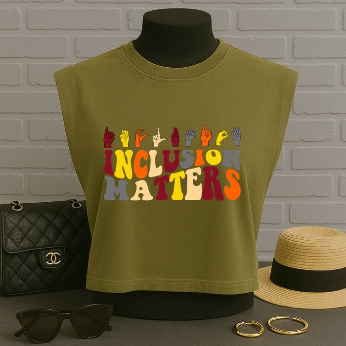 Inclusion Matters Sign Language Garment-Dyed Women's Muscle Tee