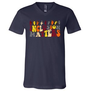 Inclusion Matters Sign Language V-Neck T-Shirt