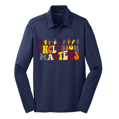 Inclusion Matters Sign Language Silk Touch Performance Long Sleeve Polo