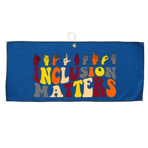 Inclusion Matters Sign Language Large Microfiber Waffle Golf Towel