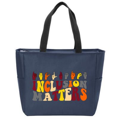 Inclusion Matters Sign Language Zip Tote Bag