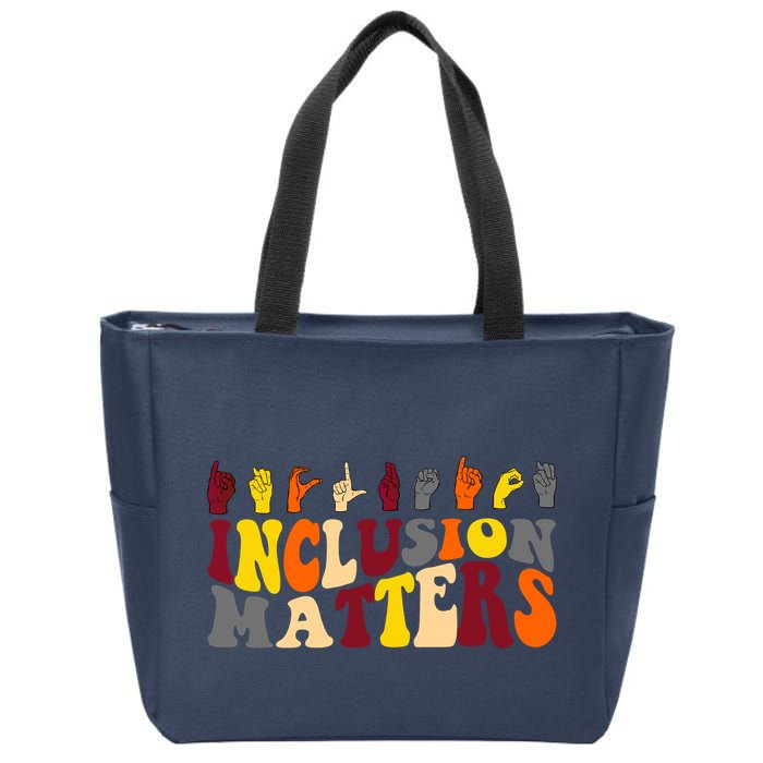 Inclusion Matters Sign Language Zip Tote Bag