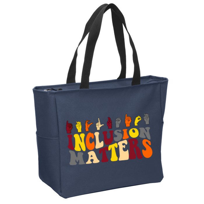 Inclusion Matters Sign Language Zip Tote Bag