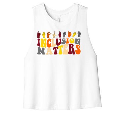 Inclusion Matters Sign Language Women's Racerback Cropped Tank