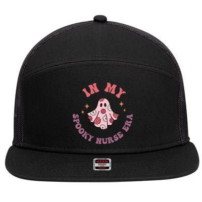 In My Spooky Nurse Era Halloween Groovy Witchy Spooky Nurse Cool Gift 7 Panel Mesh Trucker Snapback Hat