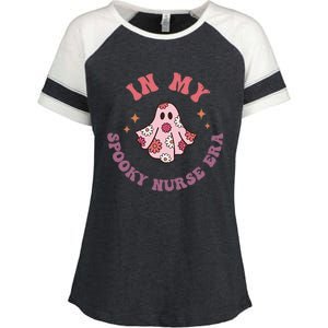 In My Spooky Nurse Era Halloween Groovy Witchy Spooky Nurse Cool Gift Enza Ladies Jersey Colorblock Tee