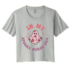 In My Spooky Nurse Era Halloween Groovy Witchy Spooky Nurse Cool Gift Women's Crop Top Tee