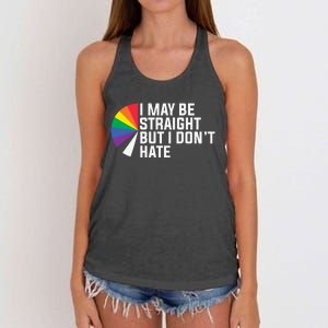 I Maybe Straight But I Dont Hate Lgbt Women's Knotted Racerback Tank