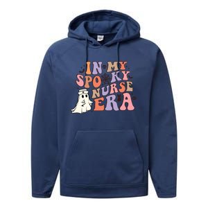 In My Spooky Nurse Era Nicu Nurse Crew Retro Halloween Gift Performance Fleece Hoodie