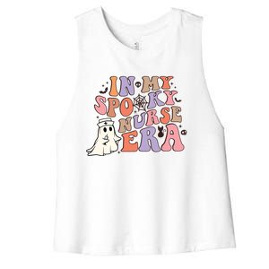 In My Spooky Nurse Era Nicu Nurse Crew Retro Halloween Gift Women's Racerback Cropped Tank