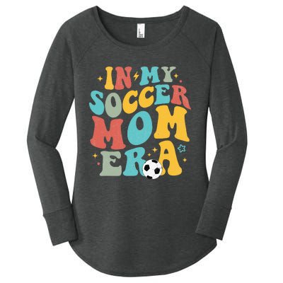 In My Soccer Mom Era Trendy Soccer Mom Funny Vintage Groovy Women's Perfect Tri Tunic Long Sleeve Shirt